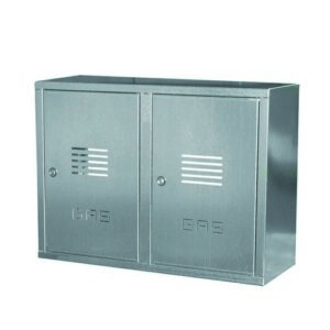 040908 Cassetta Doppia Per Contatore Gas Inox  H 50 X L 80 X P 24 Cm Ferrari