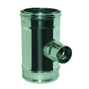 103880 Raccordo Tee 90° Inox  80° L 244 Mm  80 Interno 100 Esterno  Ferrari