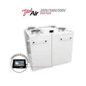 12501010 RECUPERATORE VERTICALE TOTAL AIR 300V CON CONTROLLO REMOTO DIGITALE TECNOSYSTEMI