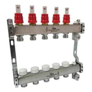 180232512 Coppia collettori inox 12 vie 1"1/4 c/misuratori di portata IVR