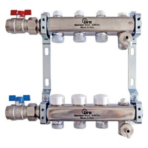 1803A22508 Coppia collettori inox 8vie di mandata c/detentori 1" CAP/DET IVR - immagine 1