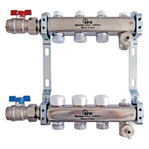 1803A22511 Coppia collettori inox 11vie di mandata c/detentori 1" CAP/DET IVR - immagine 1