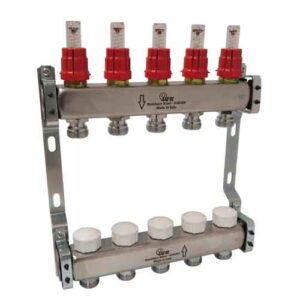 180422503 Coppia collettori inox 1" 3 vie c/misuratori di portata IVR - immagine 1