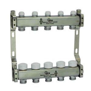 180522513 Coppia collettori inox 13 vie 1" con detentori e valvole termostatizzabili IVR - immagine 1