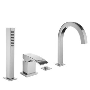 18180CR Monocomando bordo vasca quattro fori con deviatore e bocca PORTA E BINI