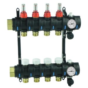 190222503 Coppia collettori 3 vie 1" in tecnopolimero c/misuratori IVR - immagine 1