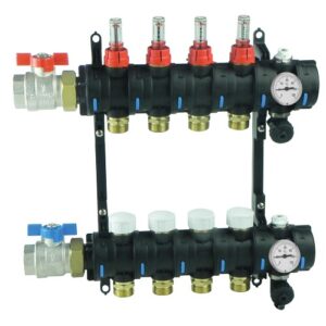 1902A22506 Coppia collettori 6 vie 1" in tecnopolimero c/misuratori IVR - immagine 1