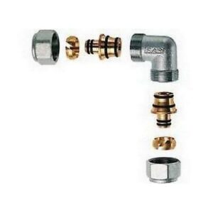 5361 1280201 GOMITO DOPPIO 1/2' CROMATO ADATTATORE MULTISTRATO 20X2.5 FAR - immagine 1