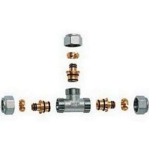5411 1258200 RACCORDO A T 3 MONOCONI 1/2' CROMATO  ADATT.MULTISTRATO 16X2.25 FAR - immagine 1