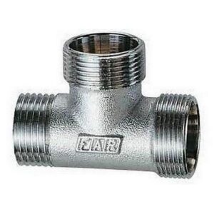 5510 12 RACCORDO A 'T' 2 MONOCONI M 1/2' RAME CROMATO FAR - immagine 1