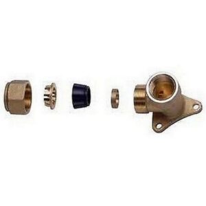 5868 1216 RACCORDO A MURO 1/2' GIALLO COMPLETO DI KIT PER TUBO GAS Ø 16 FAR - immagine 1