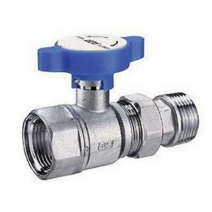 3052 34B VALVOLA A SFERA MANUALE 3/4' M-F CROMATA CON MANIGLIA BLU FAR