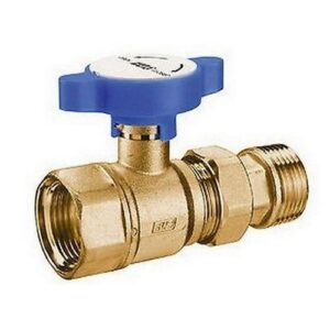 3051 1B VALVOLA A SFERA MANUALE 1' M-F GIALLA CON MANIGLIA BLU FAR