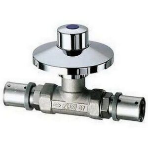 59611602 RUBINETTO AD INCASSO 1/2'  CON PRESSFAR 16X2,25 ROSONE IN OTTONE FAR - immagine 1