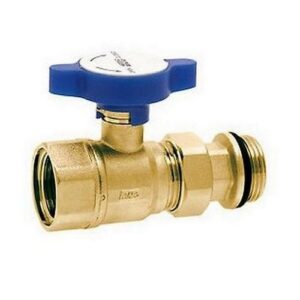 3057 1B VALVOLA SFERA GIALLA MANUALE MAN.BLU 1'M X 1'F  X ATT.COLLETTORI FAR