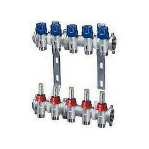 3973 109 COLLETTORE PREMONTATO  9 VIE 1' FLANGIATO C/STAFFE E FLUSSIMETRI FAR - immagine 1