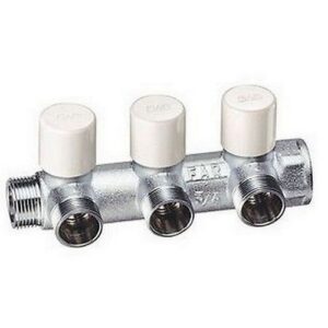 3879 341203EU COLLETTORE MULTIFAR 3V M-F 3/4'X1/2' EUROKONUS C/DETENT. BILANCIAMENTO FAR - immagine 1