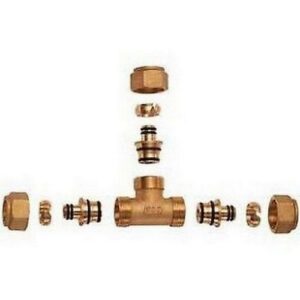 5401 1280204 RACCORDO A 'T' 3 MONOCONI 1/2' GIALLO ADATT.MULTISTRATO 20X2 FAR - immagine 1