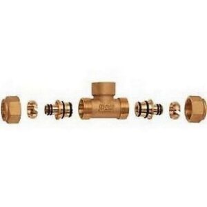 5451 1280201 RACCORDO A 'T' 2 MONOCONI F 1/2' GIALLO ADATT.MULTISTRATO 20X2.5 FAR - immagine 1