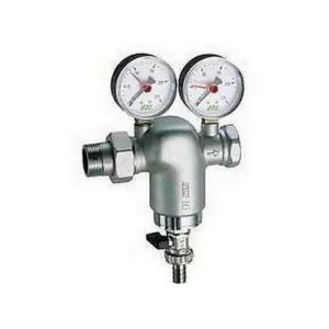3937 112 FILTRO PER IMPIANTI SANITARI CROMATO 1'1/2' ATT M-F C/MANOMETRI FAR