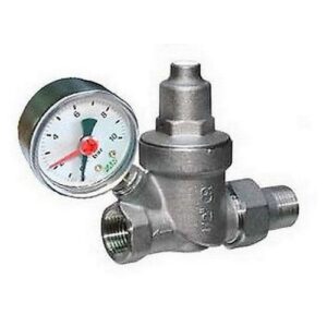2867 34 RIDUTTORE DI PRESSIONE 3/4' M-F CROMATO SERIE COMPATTA CON MANOMETRO FAR