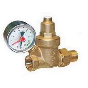 2865 34 RIDUTTORE DI PRESSIONE 3/4' M-F GIALLO SERIE COMPATTA CON MANOMETRO FAR