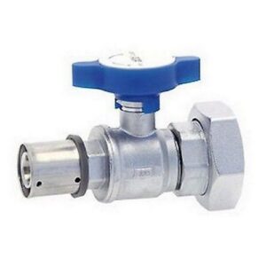 59473201 VALVOLA CROMATA MANUALE A SFERA 1' 1/2 F PF Ø 32X3 MANIGLIA BLU FAR - immagine 1