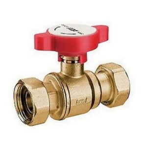 3055 34B VALVOLA SFERA GIALLA DOPPIA CALOTTA MOBILE 3/4' F MANIGLIA BLU FAR - immagine 1