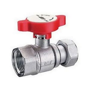 3054 1R VALVOLA CROMATA 1' F-F CON CALOTTA MOBILE E MANIGLIA ROSSA FAR - immagine 1