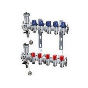 3465 107 COLLETTORE 7 VIE FLANGIATO PREMONTATO 1' RAME COMPLETO DI ART. 3445 FAR - immagine 1