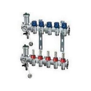 3563 108 COLLETTORE PREMONTATO 8 VIE 1' COMPLETO DI ART. 3445 E FLUSSIMETRI FAR - immagine 1