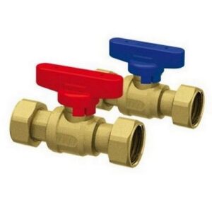 3037 12BC VALVOLA A SFERA CROMATA 1/2' F-F CON CALOTTE MOBILI MANIGLIA BLU FAR - immagine 1