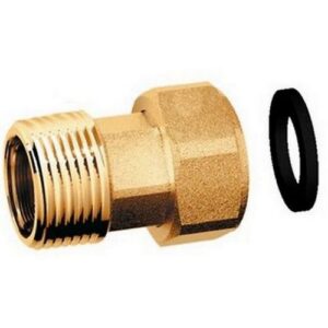 8313 114 RACCORDO DI GIUNZIONE GIALLO 1'1/4 F X 1'1/4 M C/CALOTTA MOBILE FAR - immagine 1