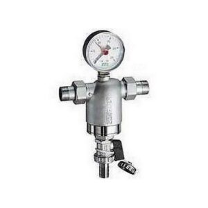 3944 34 FILTRO PER IMPIANTI SANITARI CROMATO 3/4' ATT M-M  C/MANOMETRO FAR