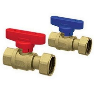 3047 12BC VALVOLA CROMATA A SFERA 1/2' C/MANIGLIA BLU E CALOTTA MOBILE 3/4' ATT. F-F FAR - immagine 1