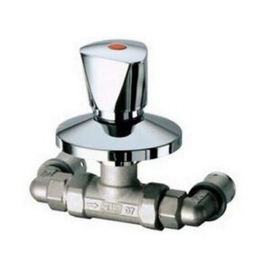 59752003 RUBINETTO INCASSO 1/2' C/MANIGLIA-GOMITI M 20X2,5 ROSONE PLASTIC FAR - immagine 1