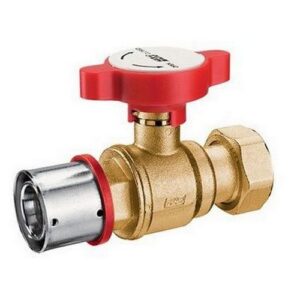 49442502 VALVOLA A SFERA GIALLA C/CALOTTA MOBILE 1' ATT. PF Ø 25X2,3 MAN. ROSSA FAR - immagine 1