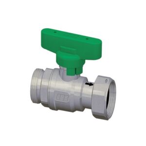 3034 34VC VALVOLA A SFERA CROMATA 3/4' M-F CON CALOTTA MOBILE, VALV DI RITEGNO E MANIGLIA VERDE FAR