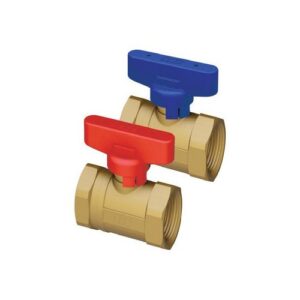 3036 34R VALVOLA A SFERA GIALLA 3/4' F-F DN15 CON MANIGLIA ROSSA FAR - immagine 1