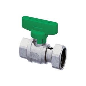 3047 134VC VALVOLA CROMATA A SFERA 3/4' C/VALVOLA  DI RITEGNO, MANIGLIA VERDE E CALOTTA MOBILE 1' ATT. F-F FAR - immagine 1