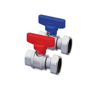 3047 3434RC VALVOLA CROMATA A SFERA 3/4' C/MANIGLIA ROSSA E CALOTTA MOBILE 3/4' ATT. F-F FAR - immagine 1