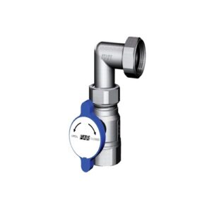 3064 1R VALVOLA PORTATERMOMETRO 1' FEMMINA C/GOMITO DOPPIO MAN. ROSSA FAR - immagine 1