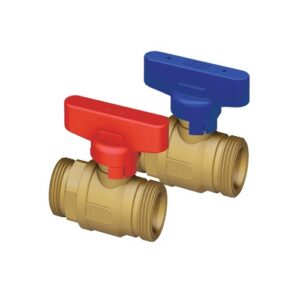 3067 34R VALVOLA A SFERA GIALLA 3/4' M-M DN15 CON MANIGLIA ROSSA FAR - immagine 1