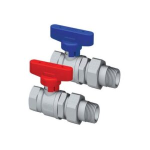 3079 34BC VALVOLA A SFERA CROMATA 3/4' M-F CON MANIGLIA BLU FAR - immagine 1