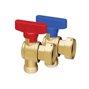 3098 34B VALVOLA A SFERA DN15 A SQUADRA GIALLA CON CALOTTA MOBILE 3/4' E MANIGLIA BLU FAR - immagine 1