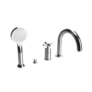 33180CR Monocomando bordo vasca quattro fori con deviatore e bocca PORTA E BINI - immagine 1