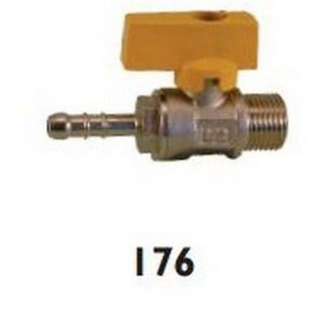 176015 Rubinetto a sfera per gpl diritto 1/2" M x portagomma Ø 8 RASTELLI - immagine 1