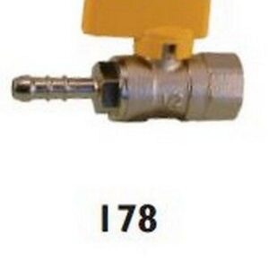 178015 Rubinetto a sfera per gpl diritto 1/2" F x portagomma Ø 8 RASTELLI - immagine 1