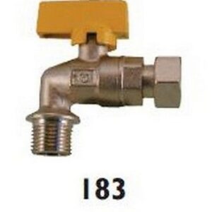 183015 Rubinetto a sfera gas a squadra M 1/2" x calotta girevole 1/2" RASTELLI