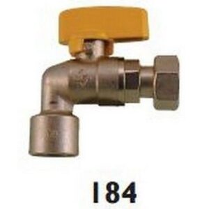 184020 Rubinetto a sfera gas a squadra F 1/2" x calotta girevole 3/4" RASTELLI